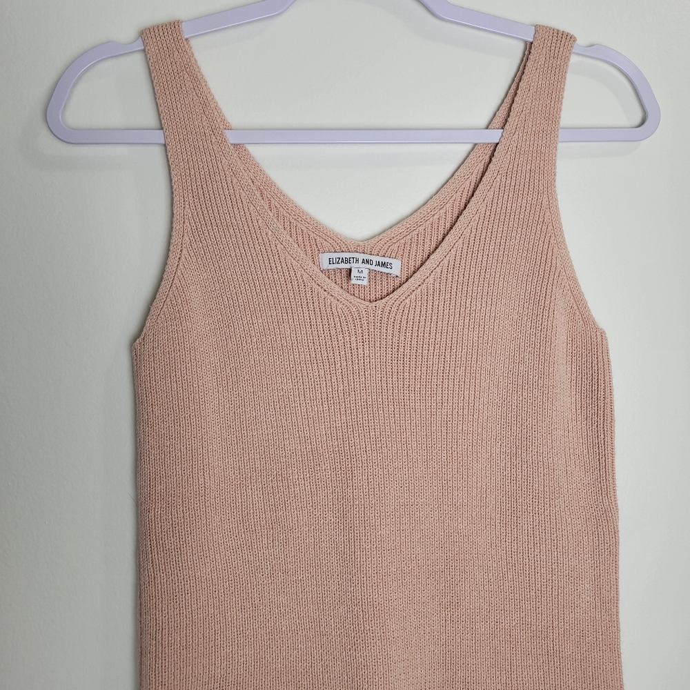 Elizabeth and James Ribbed Knit Tank Top in Light Pink - Picture 4 of 6